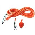Superior Electric 15 Feet 14 AWG STOOW 3 Wire 600 Volt NEMA 5-15P Electric Cord with Eyelets - Orange EC143V6-15R